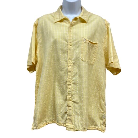AEO Yellow Corded Check Short Sleeve Casual Button Down Shirt M - Picture 1 of 7